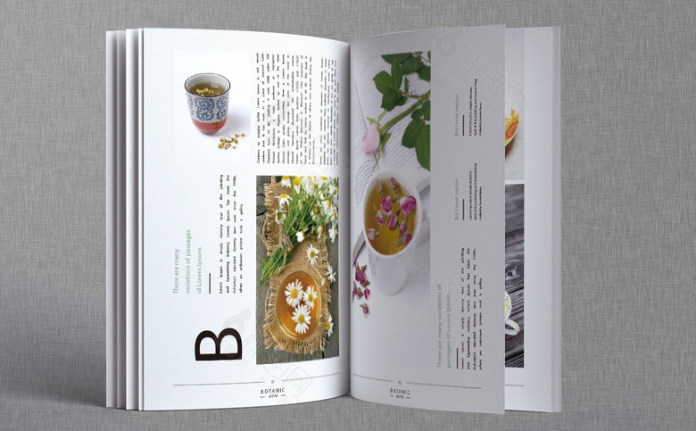 简约花茶画册模板