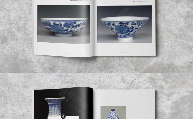 简约青花瓷画册模板