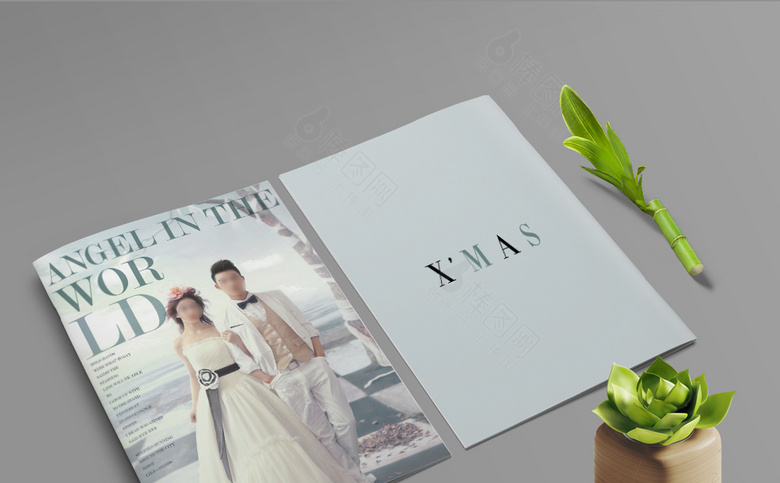 精美婚纱杂志封面设计
