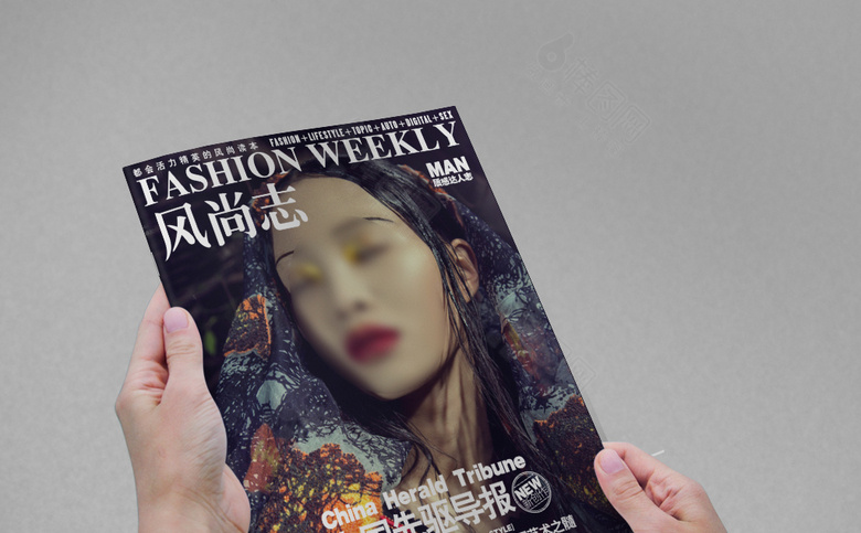 时尚大气女性杂志封面模板设计