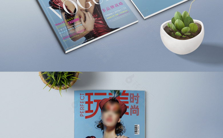 清新个性女性杂志封面设计
