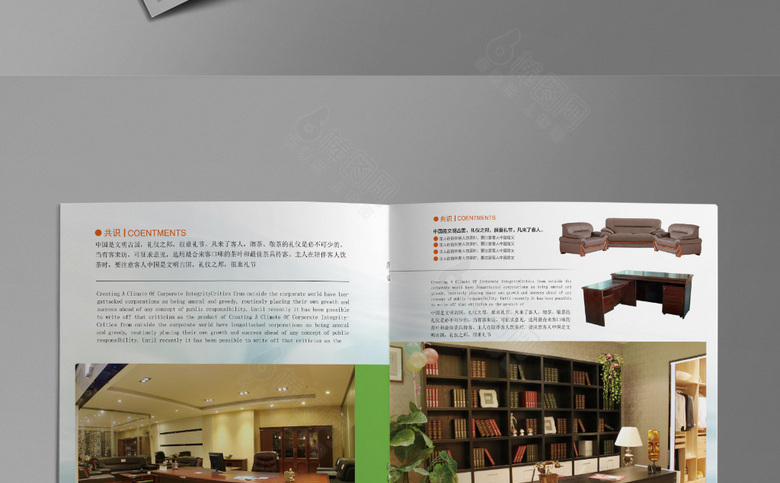 清新时尚办公家具画册设计