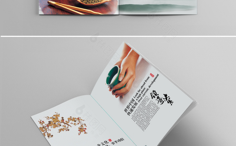 中国风茶画册设计模板