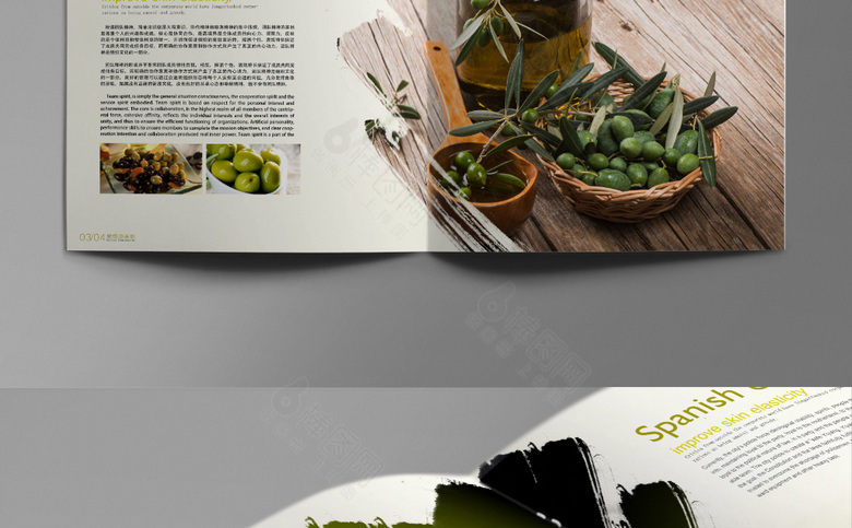 绿色橄榄油画册