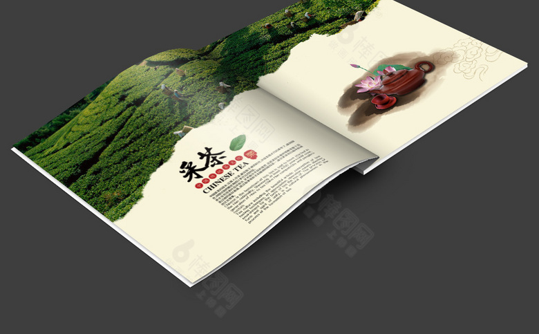 茶画册模板