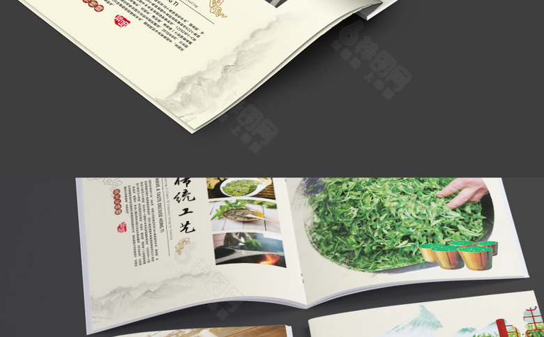 高档茶画册模板