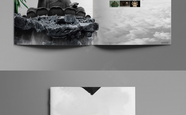 中国风佛教画册设计