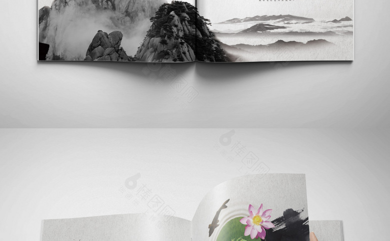 大气水墨画册模板设计