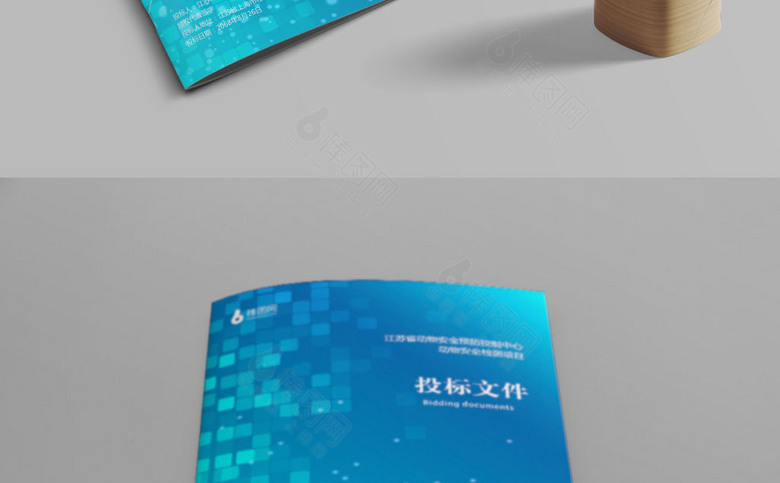 蓝色时尚标书封皮设计