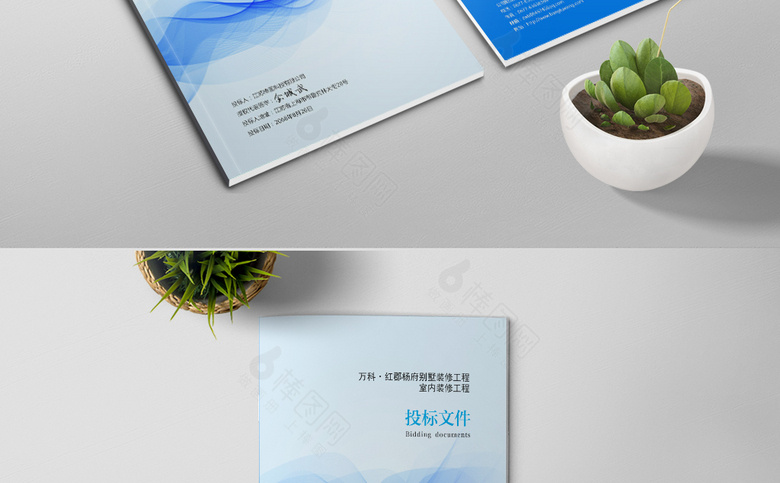 蓝色抽象标书封皮