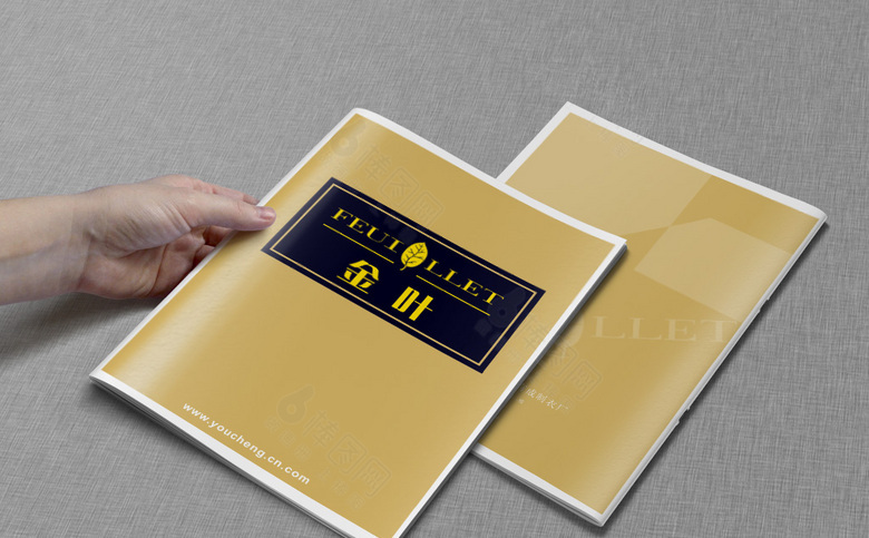 黄色西装画册模板