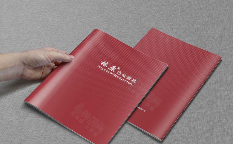 红色办公家具画册模板