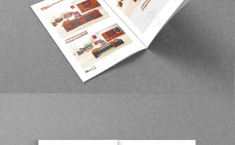 红色办公家具画册模板