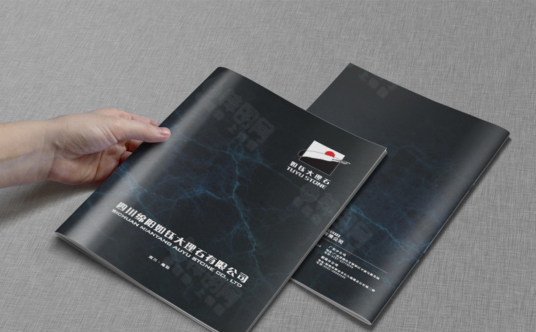 黑色大理石画册模板