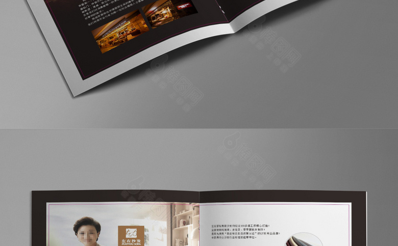 黑色高档家具画册模板