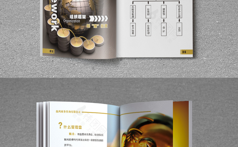 清新金融投资画册