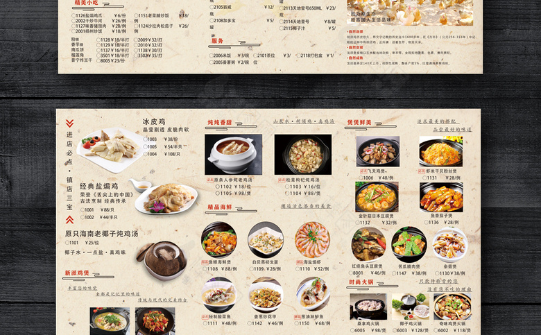 鸡肉店菜单
