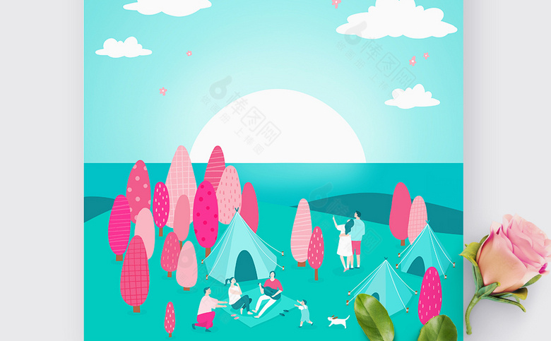 春季插画风景