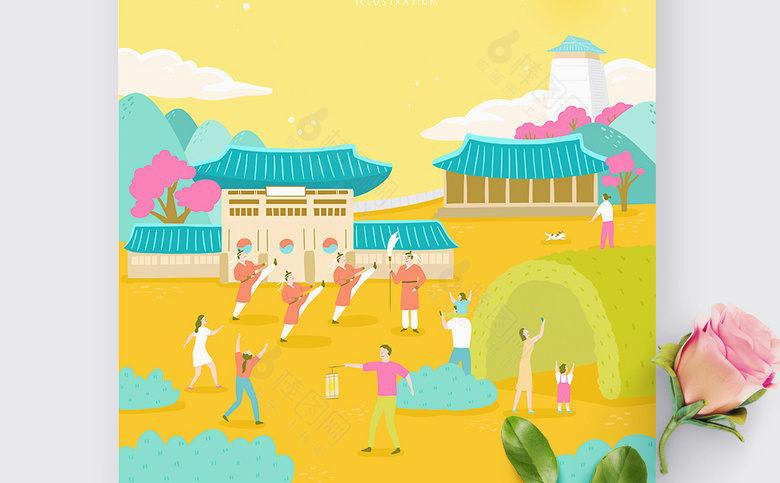 春天风景插画
