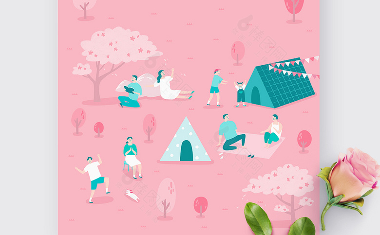 春天插画素材