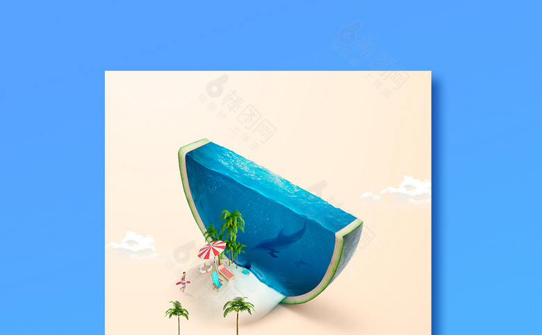 夏天夏季海报元素
