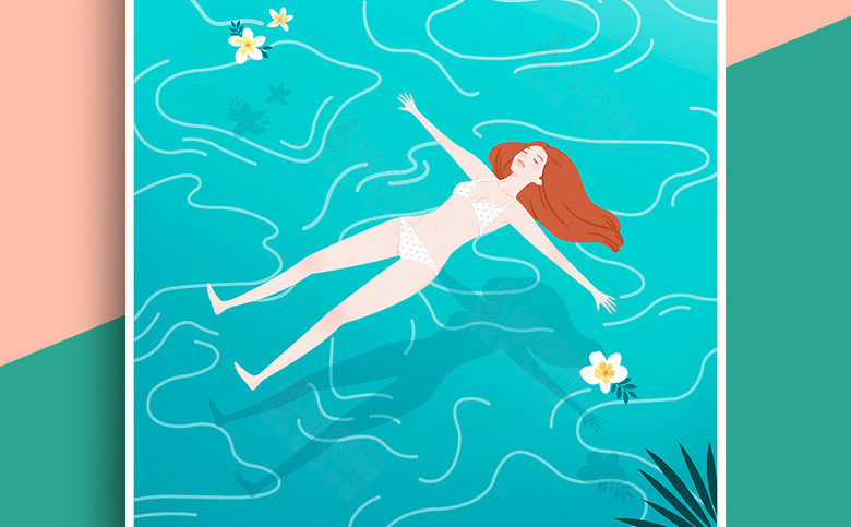 夏季美女插画