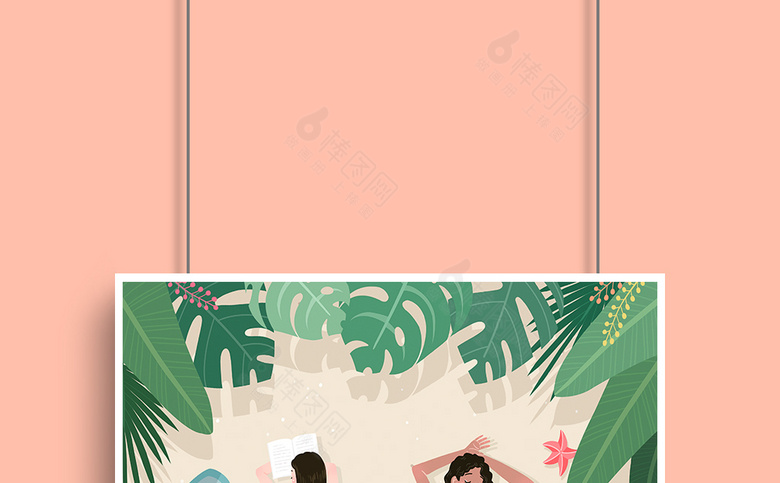 夏季比基尼美女插画
