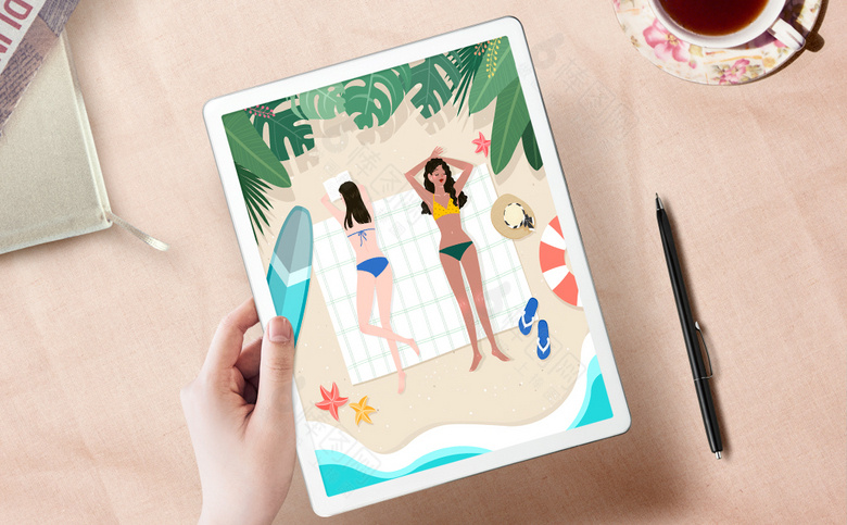 夏季比基尼美女插画
