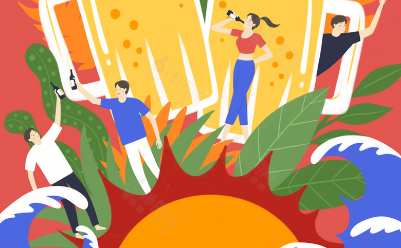 夏季插画元素