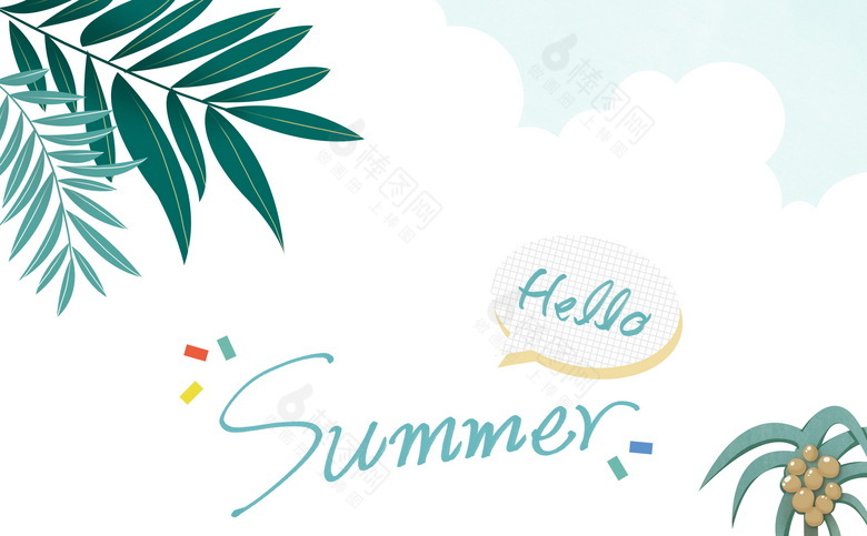 夏季海边插画元素